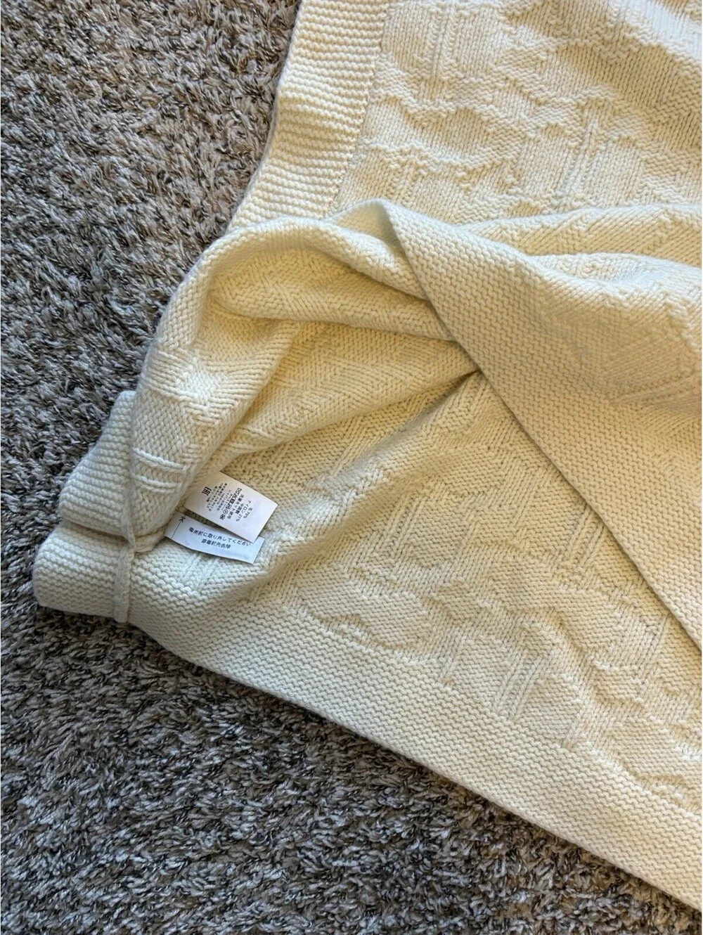 Coach Signature Rare Ivory Wool Blend Poncho Sweater Turtleneck Size XS/S $498